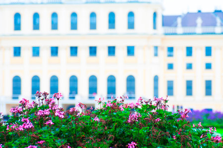 The facade of the Schonbrunn Palace in Vienna, Austria. のeditorial素材