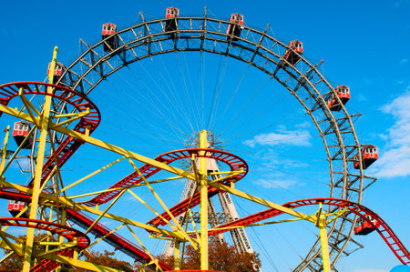 Giant Ferris Wheel in Prater Park, Vienna, Austriaのeditorial素材