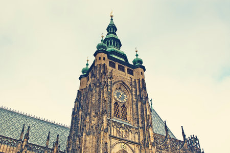 PRAGUE, CZECH REPUBLIC - NOVEMBER 03, 2014:  Saint Vitus Cathedral in Prague. Construction of the cathedral began in 1344 and ended in the early 20th centuryのeditorial素材