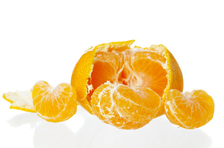 Peeled tasty tangerineの写真素材