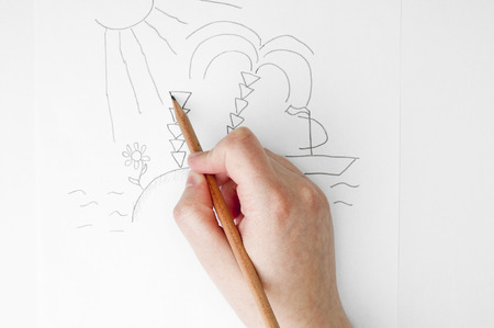 Hand drawing journey pictureの写真素材
