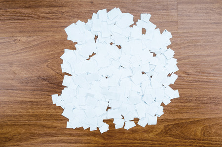 Paper waste on floor