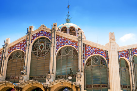Hall of Central Market in Valencia, Spain. One of the oldest European market.のeditorial素材