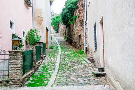 Paving stone narrow street in old city