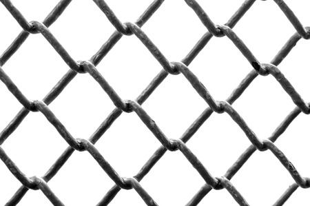 Metal lattice isolated on white backgroundの写真素材