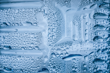 Blue water drops macroの写真素材