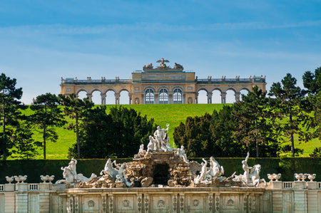 VIENNA, AUSTRIA - APRIL 23, 2016: Neptune fountain in Schonbrunn Palaceのeditorial素材