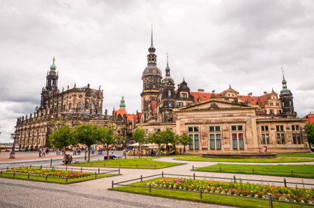 DRESDEN, GERMANY- JUNE 20, 2016: Historical center in old town of Dresdenのeditorial素材