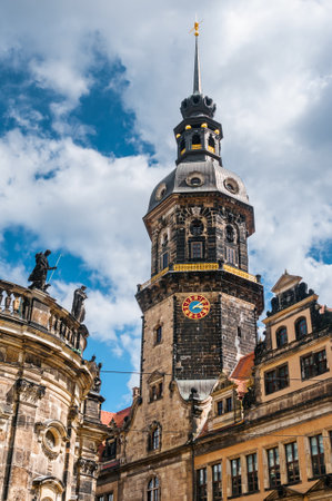 DRESDEN, GERMANY- JUNE 20, 2016:  Dresden Castle (Green Vault) in the old townのeditorial素材