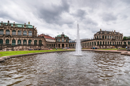 DRESDEN, GERMANY- JUNE 20, 2016: Zwinger Royal Palace since 17 century (architect Matthaus Poppelmann)のeditorial素材