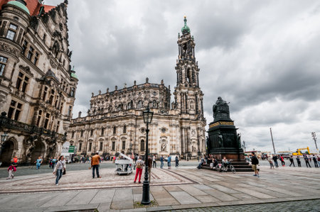 DRESDEN, GERMANY- JUNE 20, 2016: Dresden Cathedral of the Holy Trinityのeditorial素材