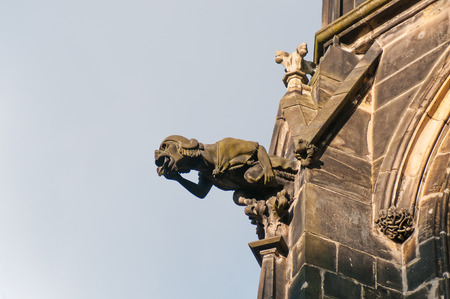 Gargoyle of St. Vitus Cathedral in Prague, Czech Republicの写真素材