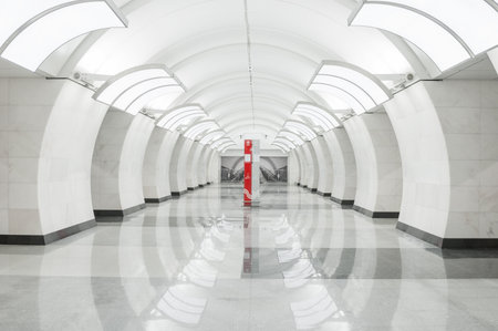 MOSCOW, RUSSIA - NOVEMBER 05, 2016:  Interior of metro station Butirskaya in Moscow, Russiaのeditorial素材