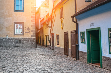 Golden Lane of Hrandcany, located in Prague Castleのeditorial素材