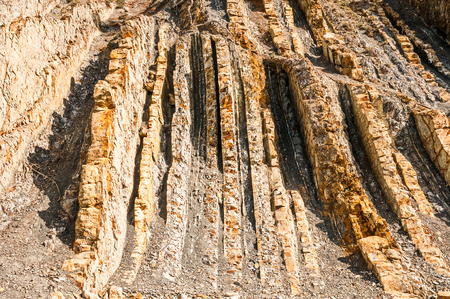 Mountain with the foliated rocksの写真素材