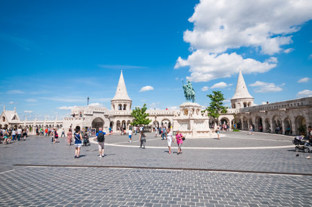 BUDAPEST, HUNGARY- JUNE 05, 2017: Old Fisherman bastion at the Buda Castle hillのeditorial素材