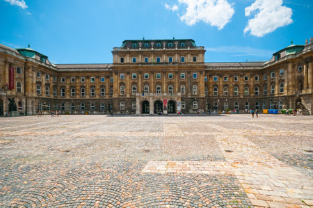 BUDAPEST, HUNGARY- JUNE 05, 2017: Courtyard of the Budapest Royal Palaceのeditorial素材