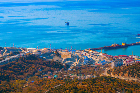 View above on sea port