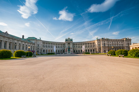 VIENNA, AUSTRIA - JUNE 06, 2017: Famous Hofburg Palace at Heldenplatz のeditorial素材