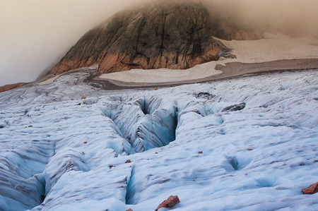Glacier near mountain peakの写真素材