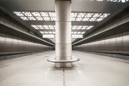 MOSCOW, RUSSIA - SEPTEMBER 05, 2018: Interior of the subway station Novoperedelkinoのeditorial素材