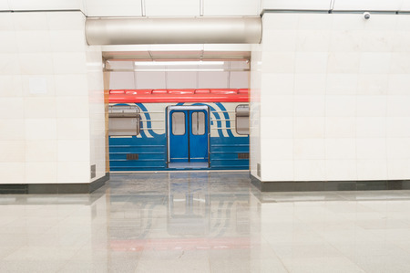 Subway train at underground platform