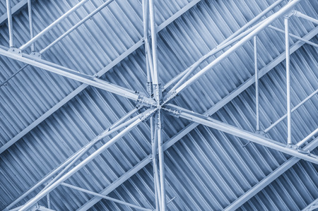 Modern metal ceiling in airportの写真素材