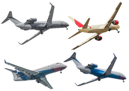 Passenger airplanes isolated on white backgroundの写真素材