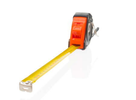 Tape measure isolated on white background. Front focusの写真素材