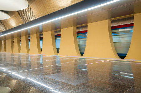 Moscow, Russia - july 30, 2020: Interior of the subway station Yugo-Vostochnayaのeditorial素材