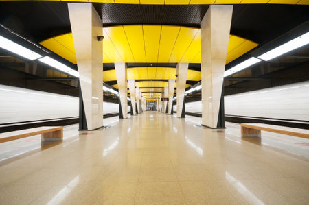Moscow, Russia - may 02, 2021: The interior of the subway station Shelepihaのeditorial素材