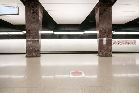 Moscow, Russia - may 02, 2021: The interior of the subway station Horoshevskaya