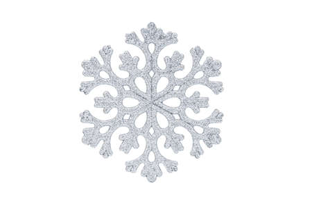 Snowflake close up isolated on white backgroundの写真素材