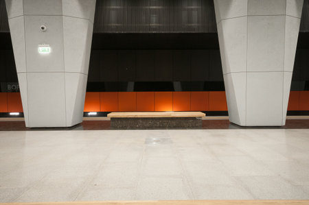 Moscow, Russia - May 06, 2022: Interior of the subway station Vorontsovskayaのeditorial素材