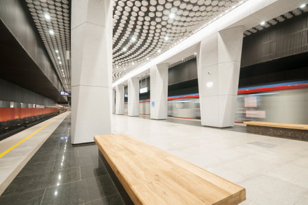 Moscow, Russia - May 06, 2022: Interior of the subway station Vorontsovskayaのeditorial素材