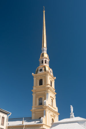 Peter and Paul Cathedral in Peter and Paul Fortress, Saint Petersburg, Russiaの写真素材