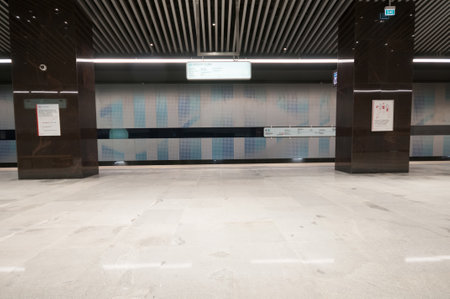 Moscow, Russia - May 06, 2022: Interior of the subway station Aminevskayaのeditorial素材
