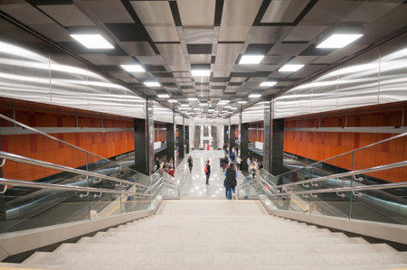 Moscow, Russia - May 06, 2022: Interior of the subway station Vernadsky Prospectのeditorial素材