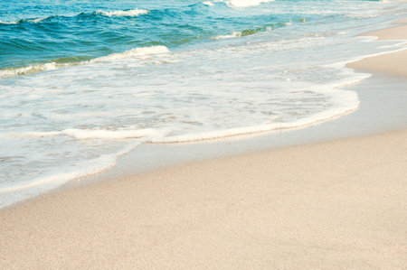 Soft sea waves on a sandy beach. vacation conceptの写真素材