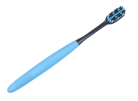 Toothbrush close up isolated on a white backgroundの写真素材
