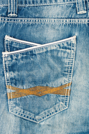 Jeans denim pocket with seam close upの写真素材