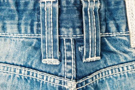 Jeans denim trousers with seam close upの写真素材