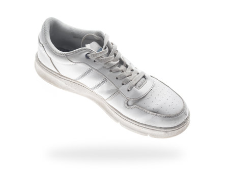 Sport sneaker close up isolated on a white backgroundの写真素材