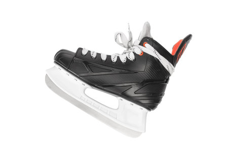 Single of hockey skate close up isolated on a white background