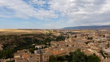 aerial photo of the city of segoviaの写真素材