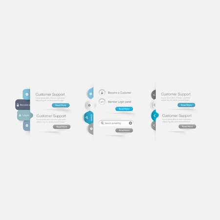 Web site template design menu navigation elements withのイラスト素材