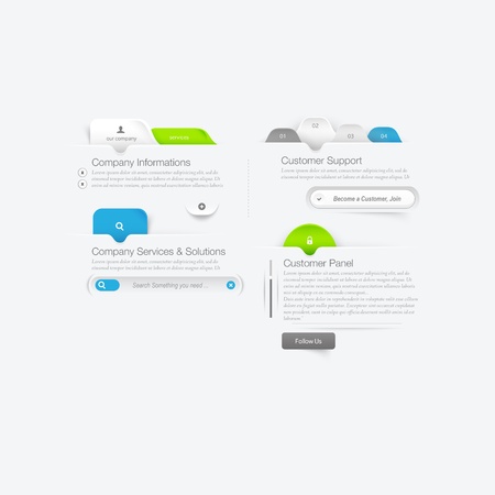 Web site template design menu navigation elements のイラスト素材