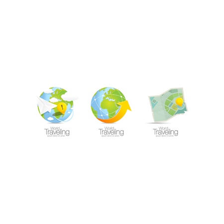 World map icons streetのイラスト素材