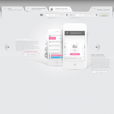 templeta website with mobile phone advertisementのイラスト素材