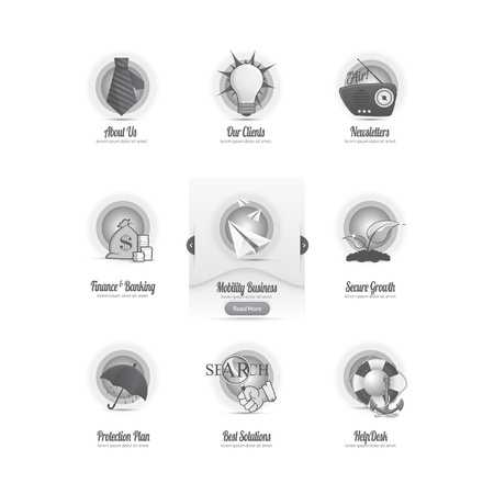 Vintage icons set with image slider menuのイラスト素材